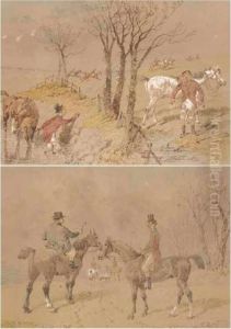 The Disastrous Fence; Farmer O'phat And Squire Mclean by John Frederick Herring Snr