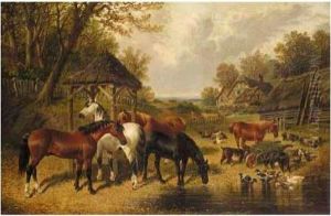 The Farmyard by John Frederick Herring Snr