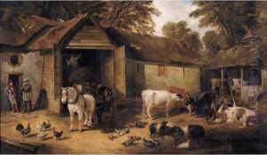 The Farmyard by John Frederick Herring Snr