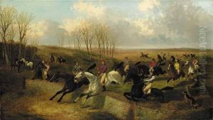 The Steeplechase: The Wall by John Frederick Herring Snr