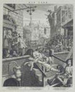 Beer Street And Gin Lane (burke And Caldwell 221 And 222) by William Hogarth