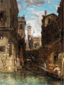 A Side Canal In Cannaregio, Looking Towards The Church Of San Geremia