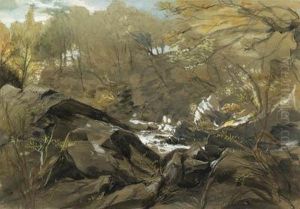 A Wooded Valley, North Wales by James Holland