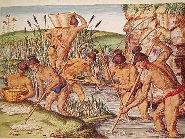 How the Indians Collect Gold from the Streams - view 1