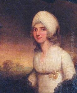A Portrait Of A Lady In White (thought To Be Lady Calder) by John Hoppner