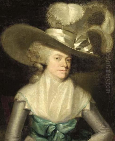 Portrait Of A Lady In A Plumed Hat, Said To Be Mrs. Inchbold - view 1
