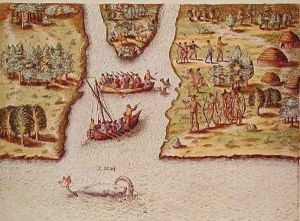 The French Discover the River of May by Jacques le Moyne de Morgues