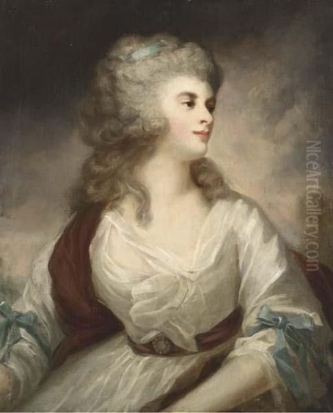 Portrait Of A Lady Said To Be 
Georgiana Cavendish, Duchess Of Devonshire, Three-quarter-length, In A 
White Dress - view 1