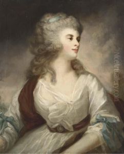 Portrait Of A Lady Said To Be
Georgiana Cavendish, Duchess Of Devonshire, Three-quarter-length, In A
White Dress by John Hoppner