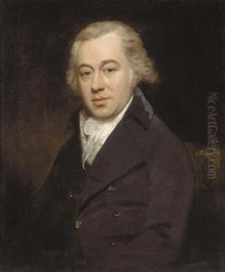 Portrait Of A Gentleman, Half-length, In A Black Coat And White Stock