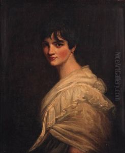 Portrait Of A Lady, Quarter-length, In A White Dress by John Hoppner