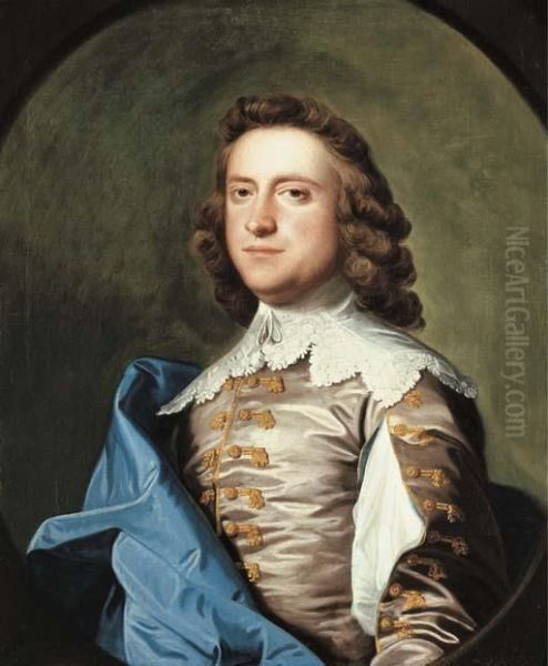 Portrait Of John Armytage Esq., Half-length, In Van Dyck Costume,in Feigned Oval - view 1