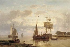 Dutch Barges In A Harbour
