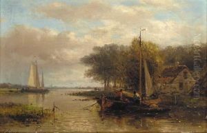 Fishermen Conversing Upstream