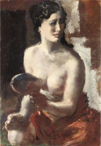 Female Nude With Mirror by Alexander Evgenievich Yakovlev