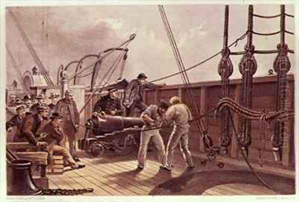Splicing the Trans Atlantic telegraph cable - view 1