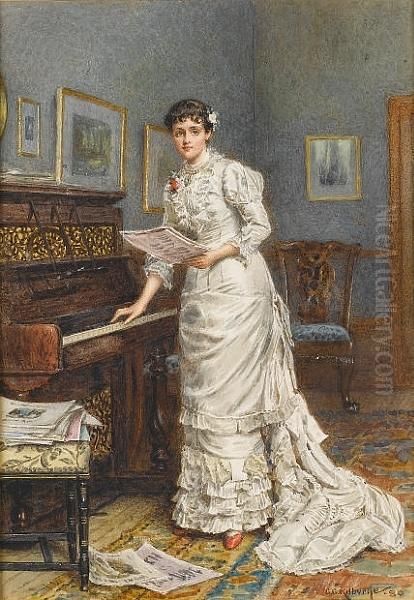A Young Woman At A Piano - view 1