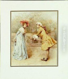 A Regency Dandy Bowing To A Young Woman