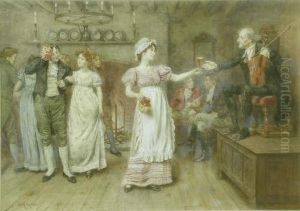The Country Dance Signed 14 X 20in by George Goodwin Kilburne