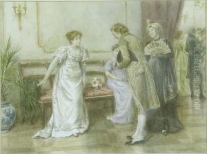 An Invitation To Dance Signed 8 X 10.5 In by George Goodwin Kilburne