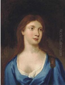 Portrait Of Mary Knyfton, Bust-length, In A Blue Dress