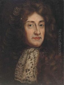 Portrait Of A Gentlman, Bust-length, In A Full Wig And Lace Tie