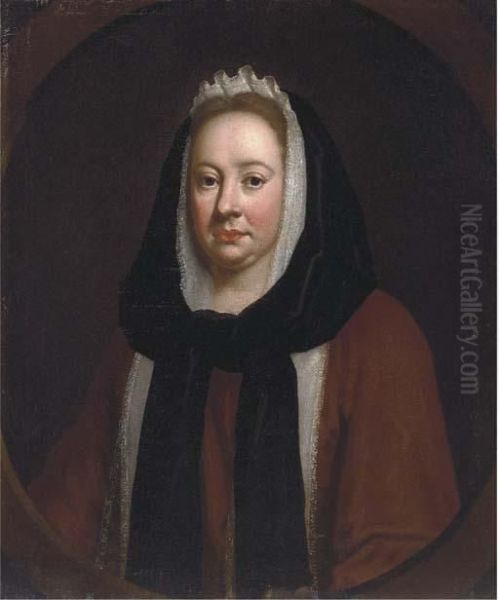 Portrait Of A Lady, Bust-length, In Widow's Weeds, In A Feignedoval - view 1