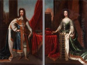 Portrait Of William Iii And Queen Mary by Sir Godfrey Kneller