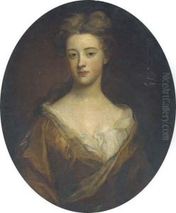 Portrait Of A Lady, Half-length, In A Brown Dress