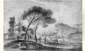 Scene De Port Animee De Personnages by Jean-Baptiste Lallemand