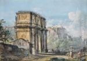 The Forum With The Arch Of Constantine by Jean-Baptiste Lallemand
