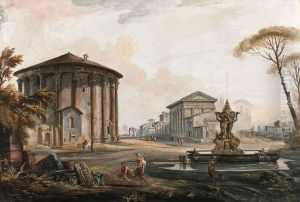 A Capriccio With The Temple Of 
Cybel On Piazza Della Bocca Dellaverita, The Barberini Fountain, The 
Temple Of Antoninus Andfaustina And The Tabularium In The Background