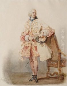 A Standing, Elegantly Dressed Gentleman
