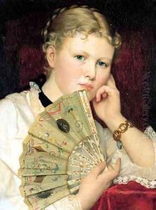 Girl with a Fan by Ladislas Wladislaw von Czachorski