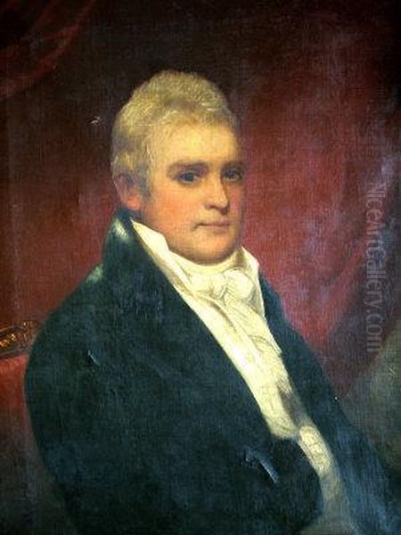 Portrait Of A Gentleman, Seated
Quarter-length Turned To The Right In A Black Coat And White Stock - view 1