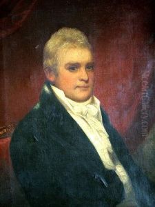 Portrait Of A Gentleman, Seated 
Quarter-length Turned To The Right In A Black Coat And White Stock