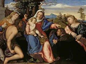 Sacra Conversazione with the donor Francesco q. Zuane Priuli, c.1518 by Palma Vecchio (Jacopo Negretti)