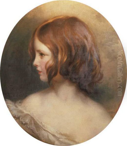 Portrait Of A Young Girl, Bust Length, In Profile - view 1