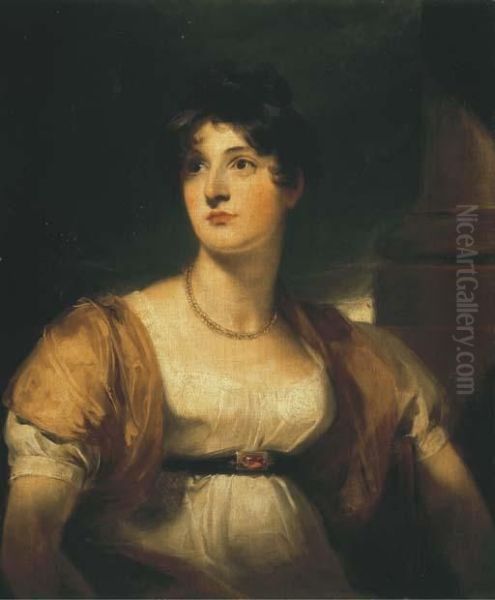 Portrait Of Anne, Lady 
Lethbridge (d.1857), Three-quarter-length,in A White Dress With A Gold 
Wrap - view 1