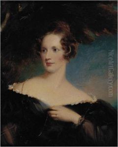 Portrait Of A Lady With A Black Dress And Gold Chain