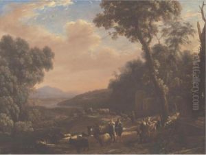 Pastoral Landscape With Huntsmen by Claude Lorrain (Claude Gellee)