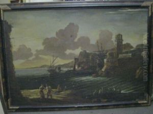 Figures In A Busy Harbor