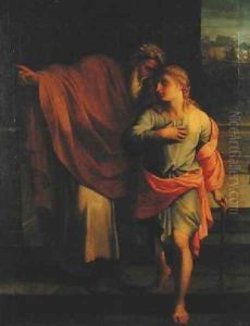 Jacob Sending his Son Joseph to Look for his Brothers at Sichem or Tobias Receiving Instructions from his Brothers by Eustache Le Sueur