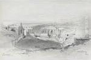 The Amphitheatre, Taormina, Sicily by Edward Lear