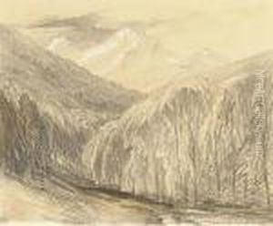 The Pass Of Monte D'oro, Corsica by Edward Lear