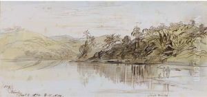 View Over The Lake, Kandy, Ceylon by Edward Lear