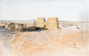 View Of Edfu, Egypt by Edward Lear