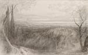 Corfu From Viro, Greece by Edward Lear