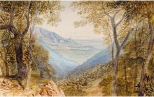 View Of The Ducal Palace, Massa, Northern Italy by Edward Lear