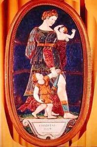 Plaque depicting Charity Limousin by Pierre I Courteys